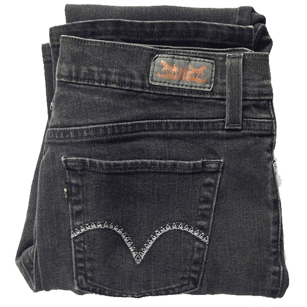 Black Levi's 505 Straight Leg Jeans | 6L